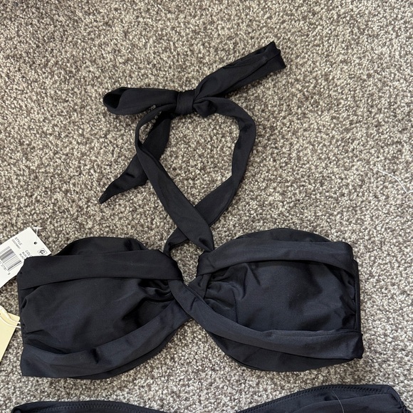 Ramy Brook Black Twist-Front Halter Bikini Set Penelope Bottom Arielle Top - Picture 10 of 11